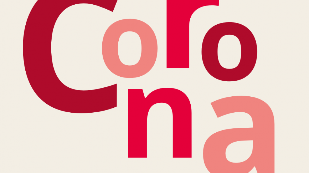 Letters die het woord 'corona' vormen