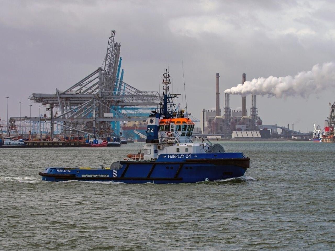 De haven van Rotterdam.