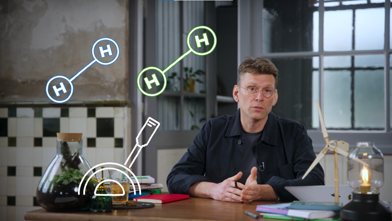 Still uit explainervideo groene waterstof.